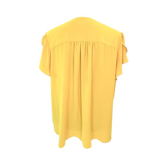 LOFT V-Neck Flutter Sleeve Blouse - XL Deep Yellow - Picture 2 of 7